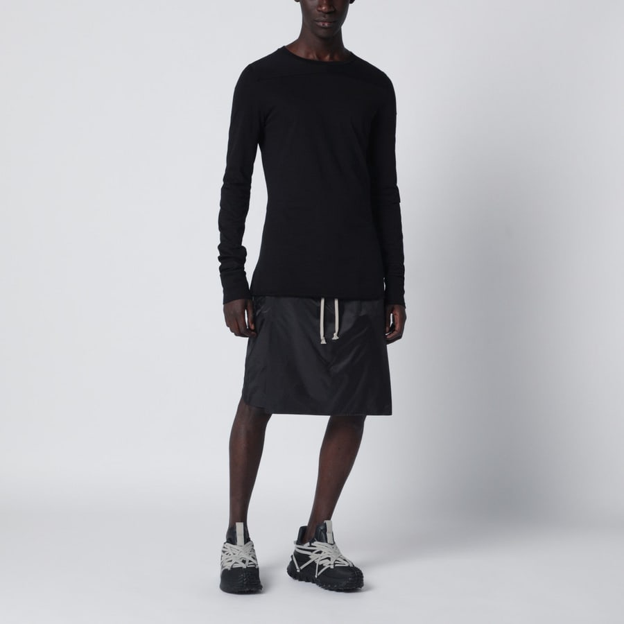 MONCLER + RICK OWENS Maglia nera in cotone, view 2