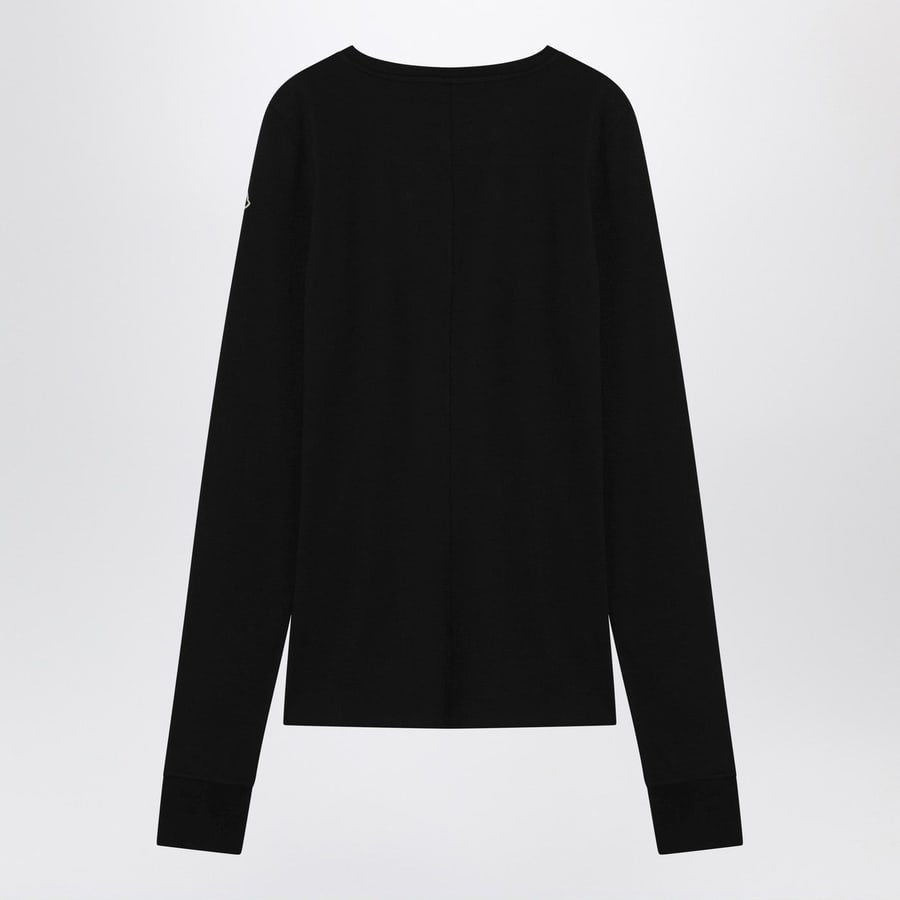 MONCLER + RICK OWENS Maglia nera in cotone, view 3