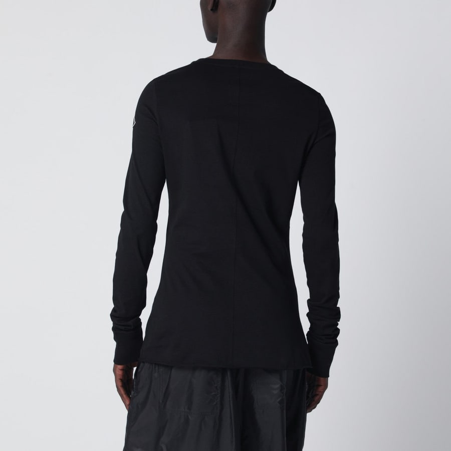 MONCLER + RICK OWENS Maglia nera in cotone, view 4
