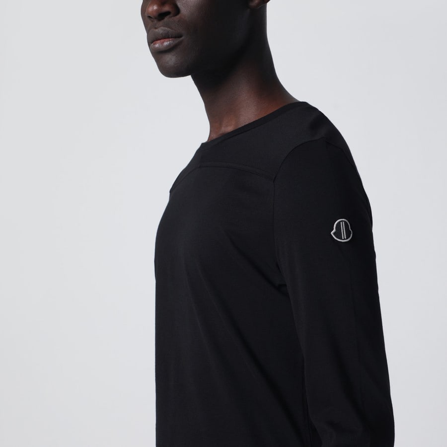 MONCLER + RICK OWENS Maglia nera in cotone, view 5