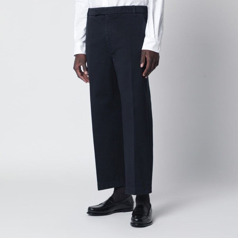 Thom Browne Pantalone blu navy in cotone, view 3