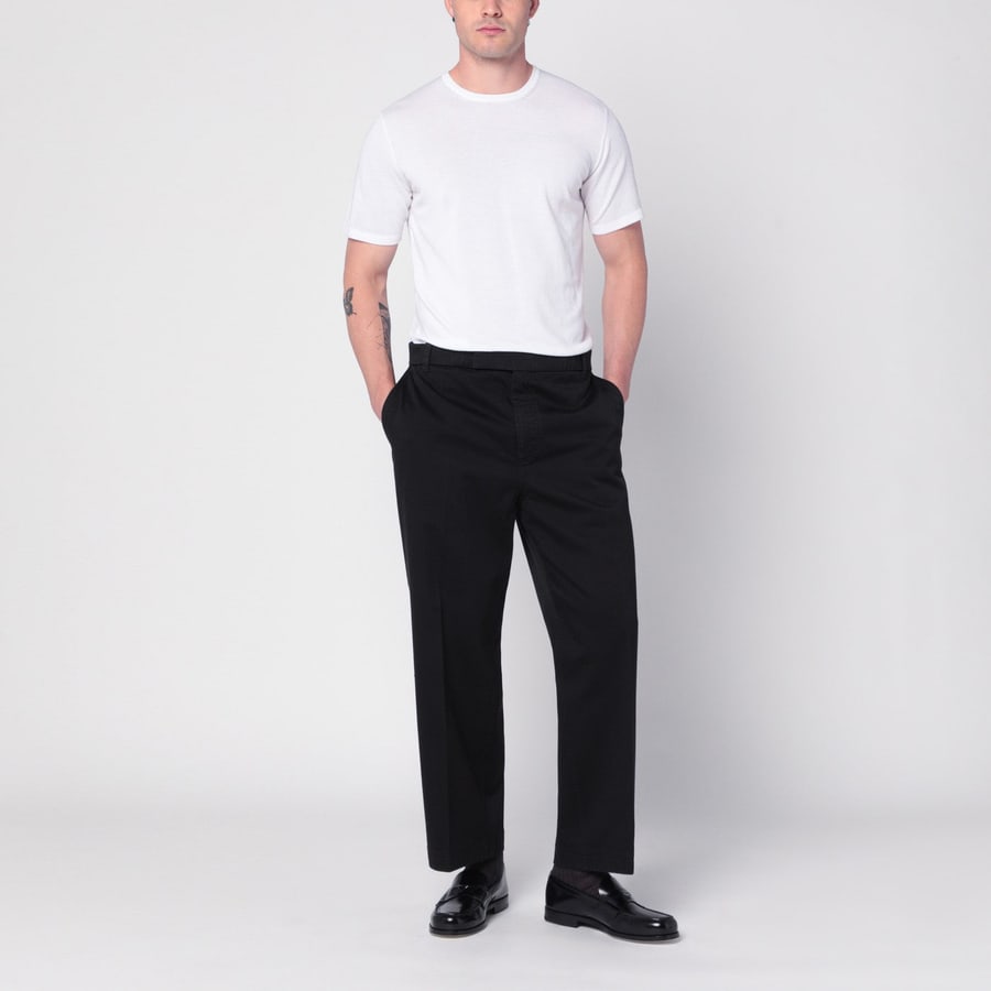 Thom Browne Pantaloni neri in cotone, view 2