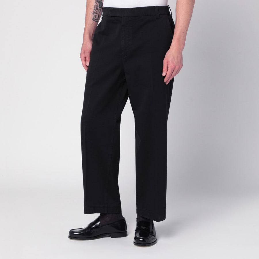 Thom Browne Pantaloni neri in cotone, view 3