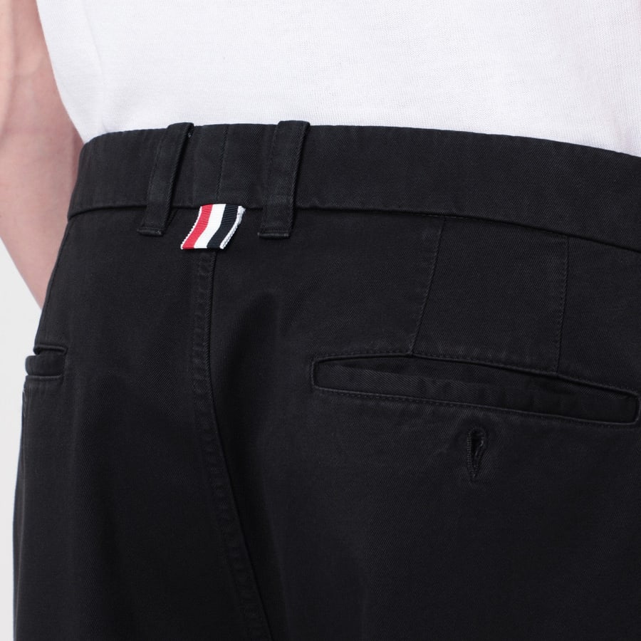 Thom Browne Pantaloni neri in cotone, view 5