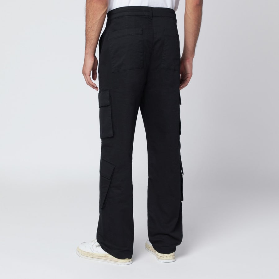 REPRESENT Pantalone cargo nero in cotone, view 4