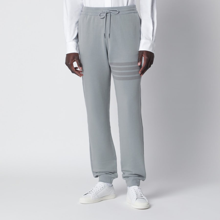 Thom Browne Pantalone jogging grigio in cotone