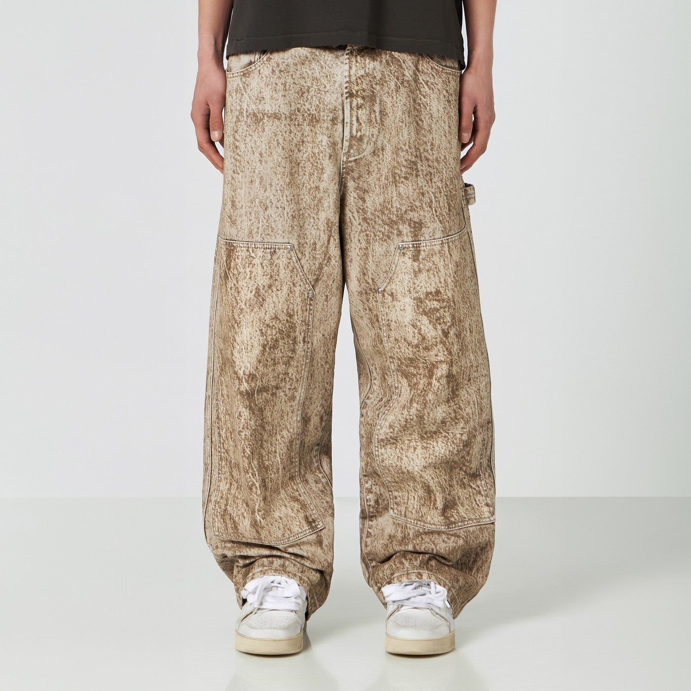 1989 STUDIO Pantaloni da carpentiere in denim stampato camo