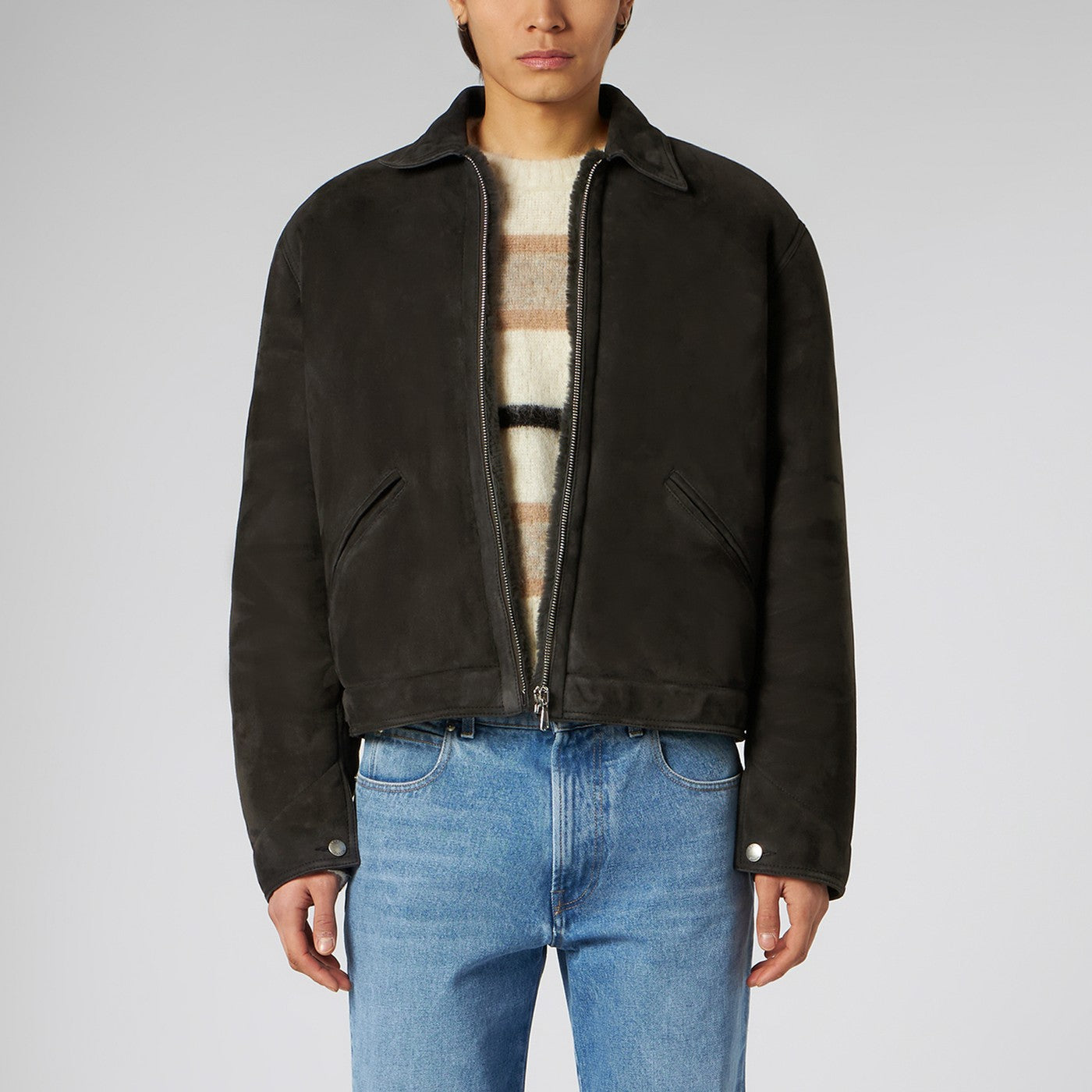 1989 STUDIO Giacca shearling marrone scuro