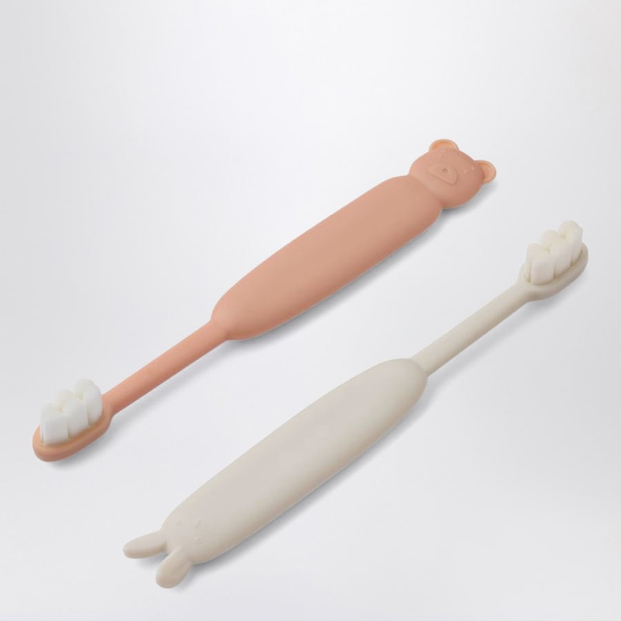 LIEWOOD Set di due spazzolini da denti Fabio rosa/sabbia