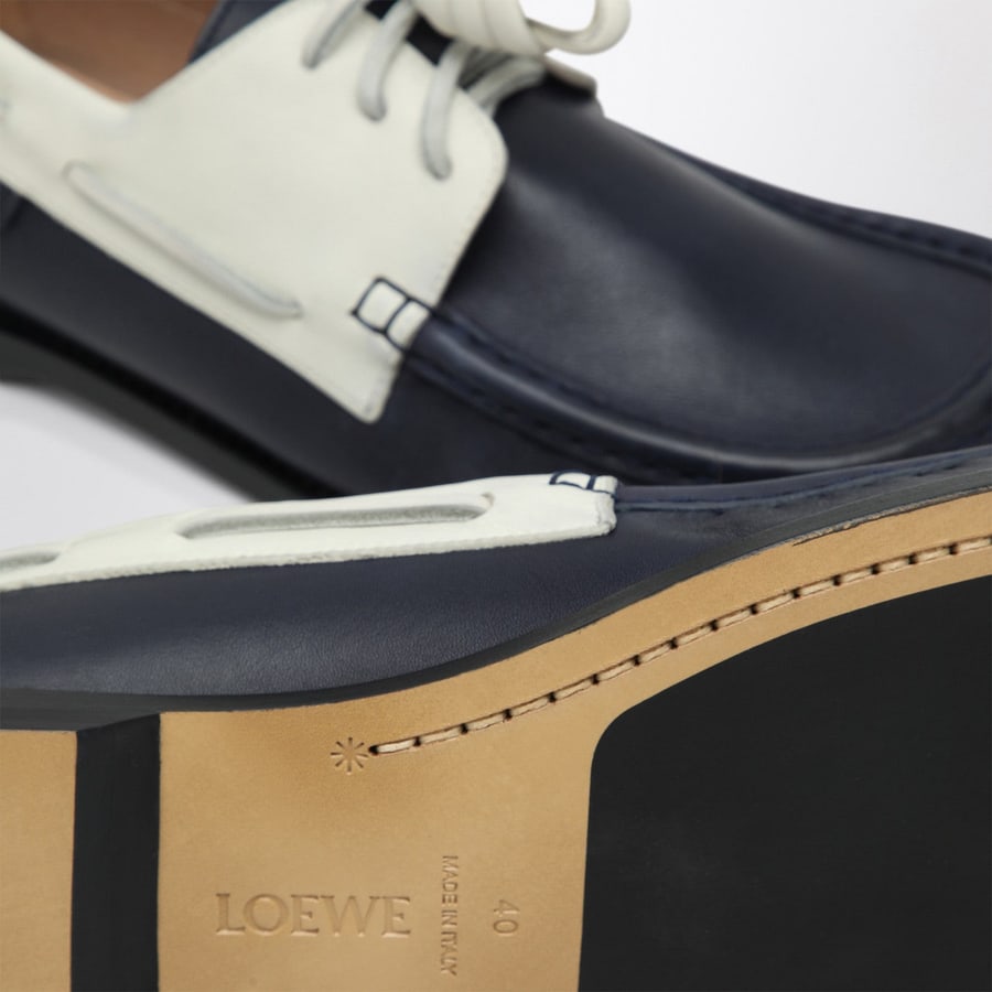 Loewe Scarpa da barca Campo navy/bianca, view 5