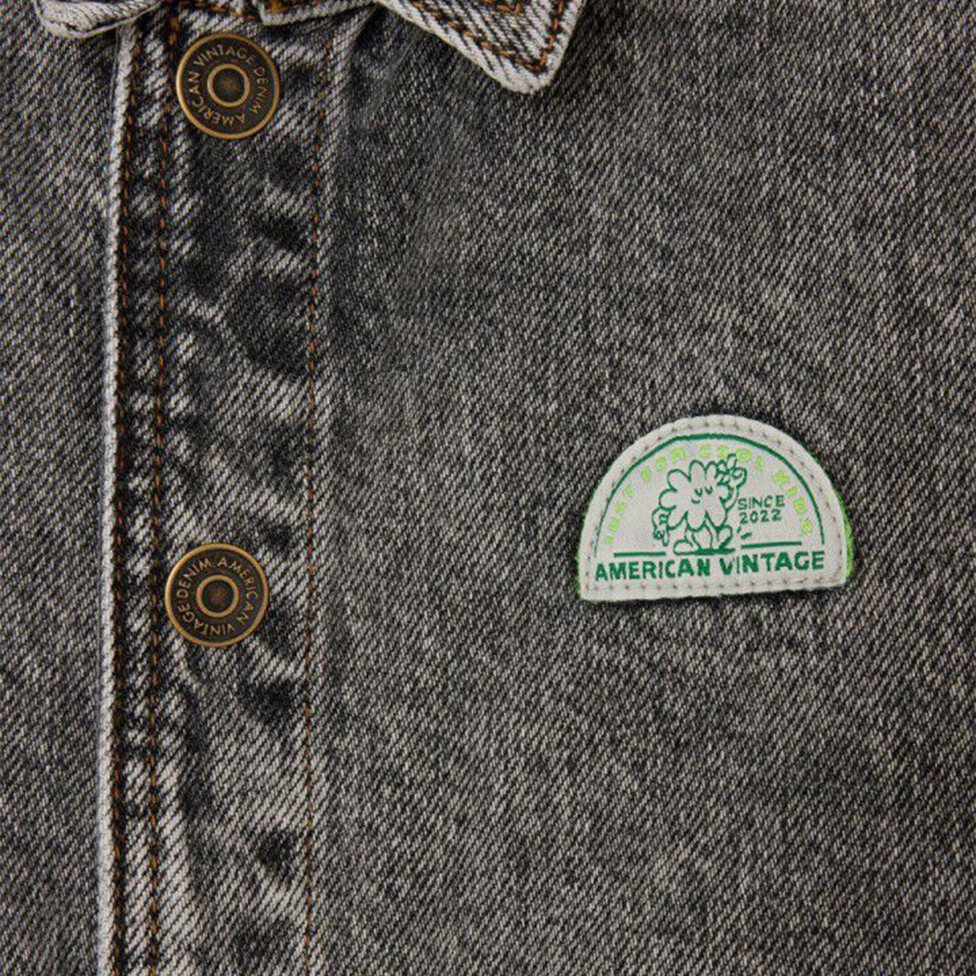 AMERICAN VINTAGE Giubbotto in jeans grigio slavato, view 2