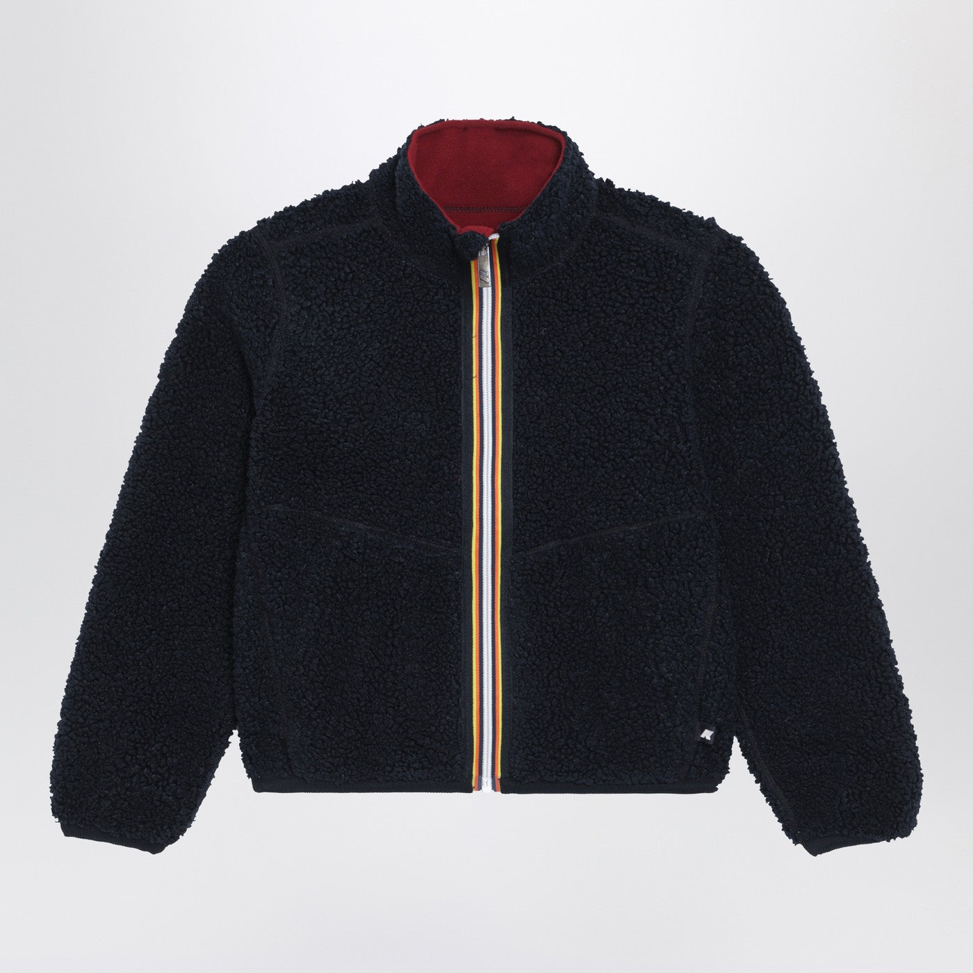 K-Way Giacca Pascal reversibile in sherpa blu/rossa