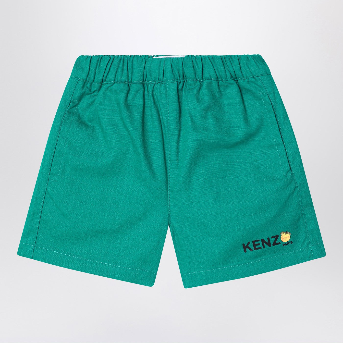 KENZO Shorts verde in cotone con logo