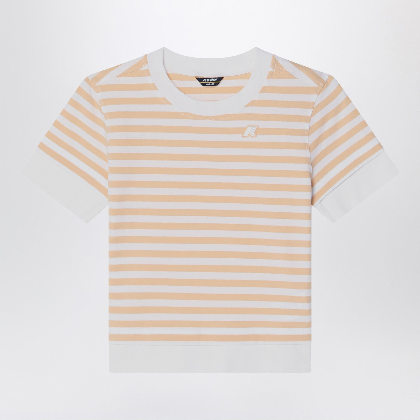K-Way T-shirt Emel bianca/beige a righe