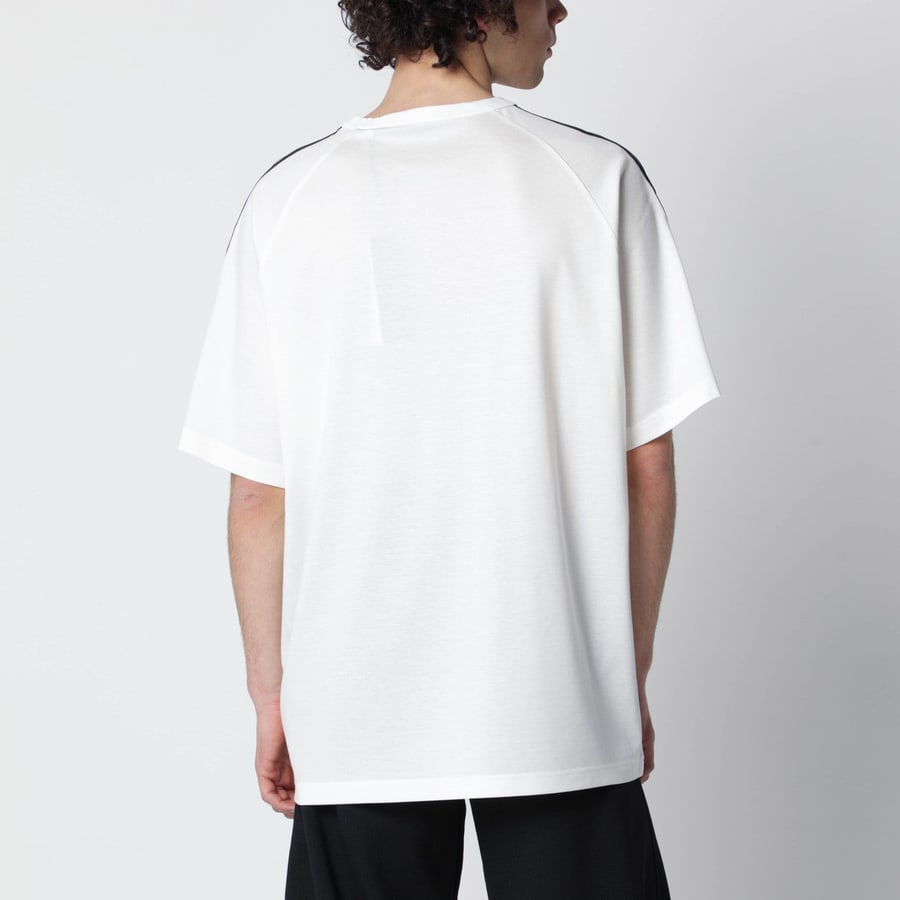 adidas Y-3 T-shirt ampia Core White con logo, view 3