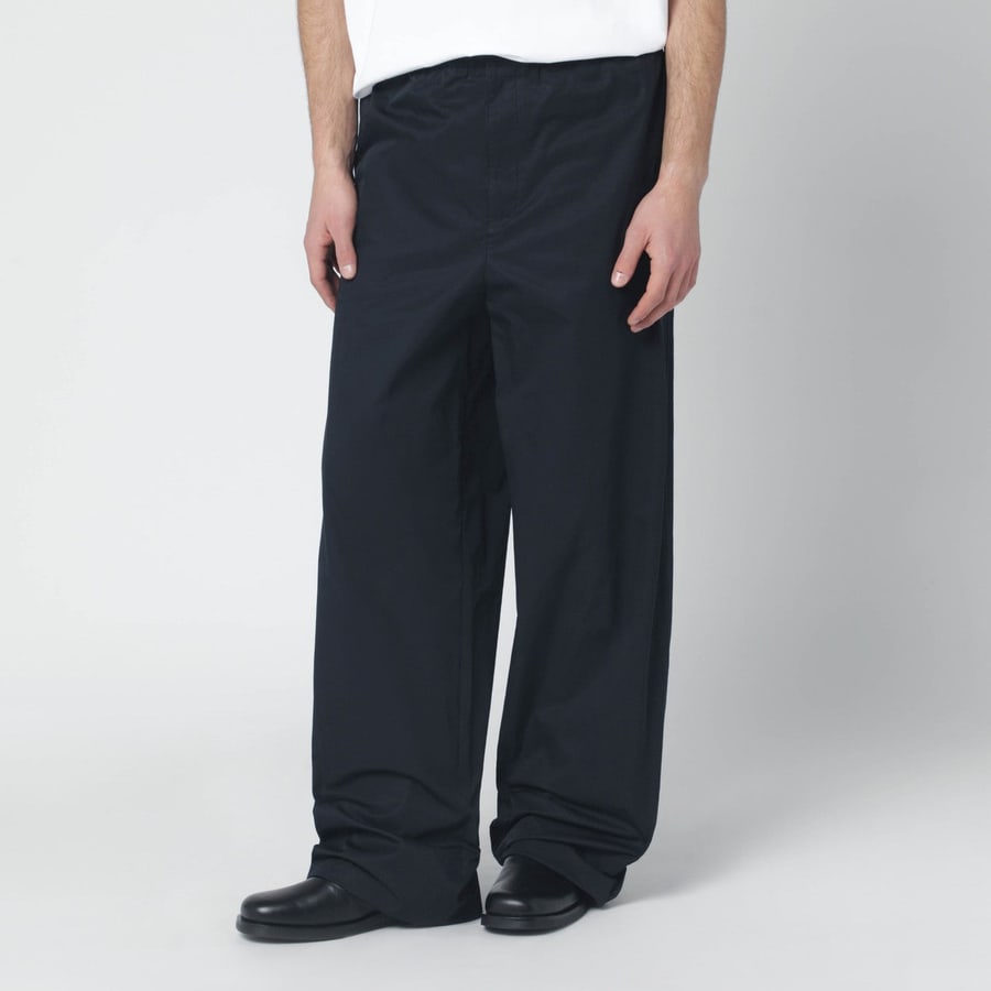 Jil Sander Pantalone blu notte in cotone