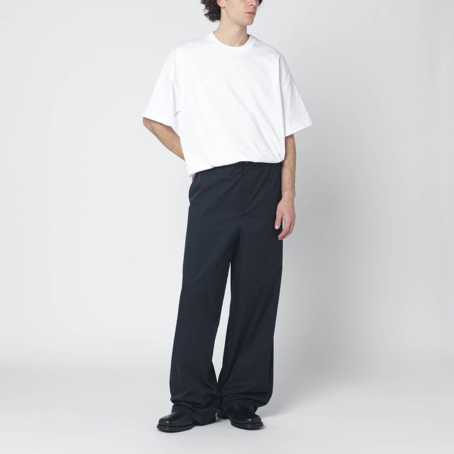 Jil Sander Pantalone blu notte in cotone, view 2