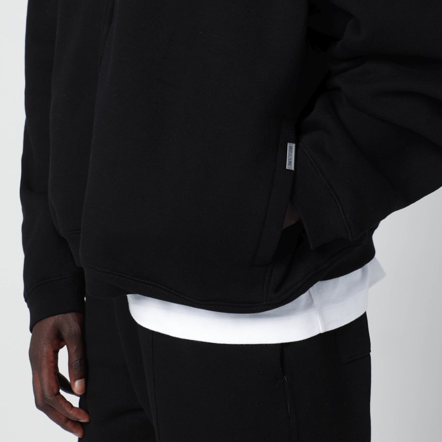 REPRESENT Felpa con zip e cappuccio nera, view 4