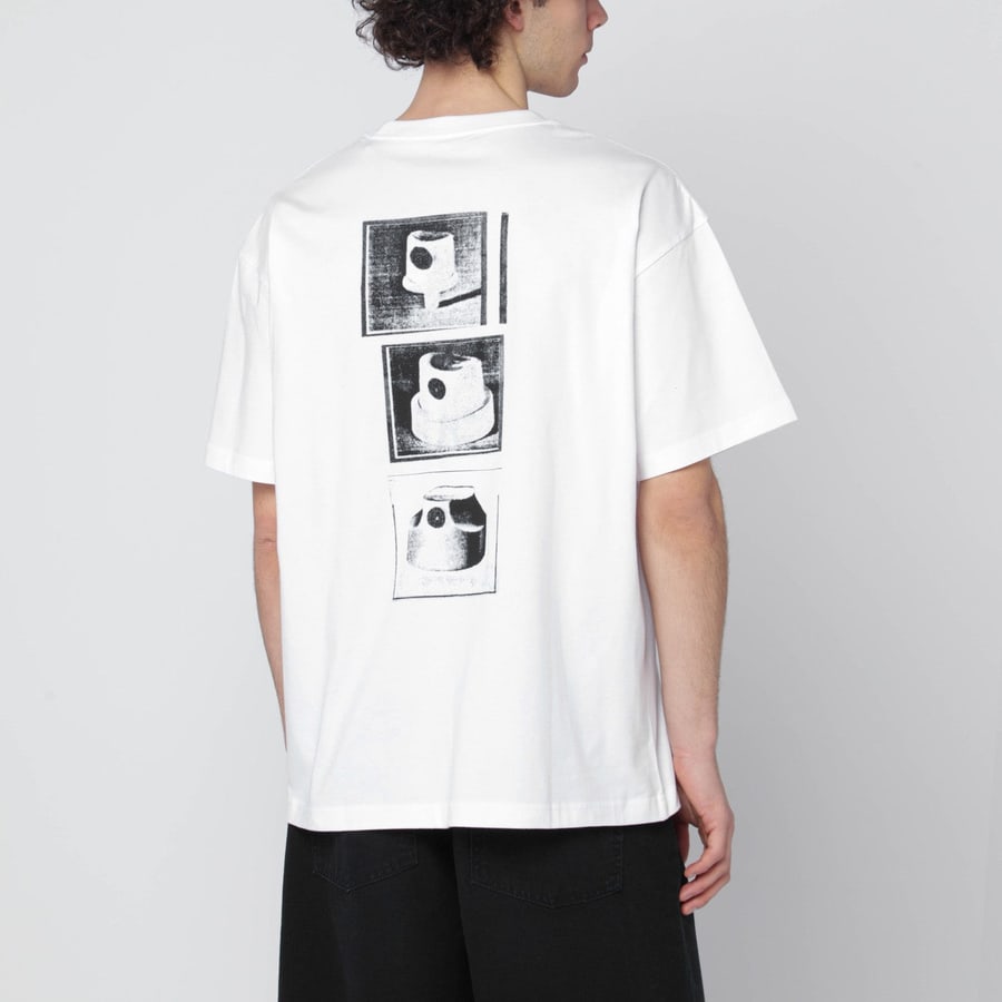 Carhartt WIP T-Shirt S/S Caps bianca in cotone, view 3