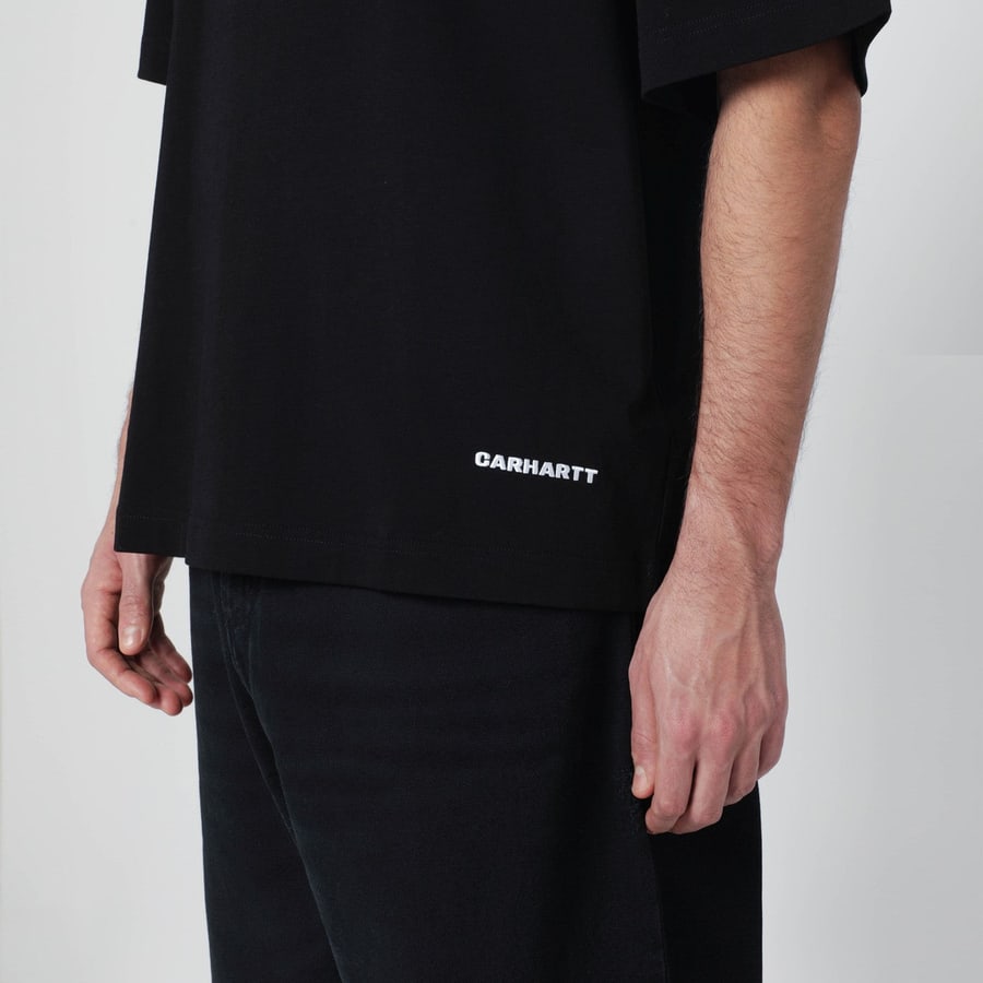 Carhartt WIP S/S Link Script T-Shirt nera, view 4