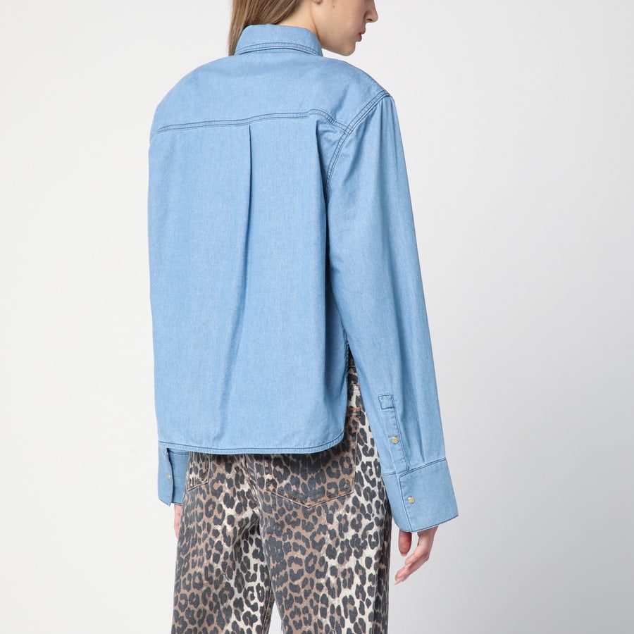 HALFBOY Camicia azzurra in denim, view 3