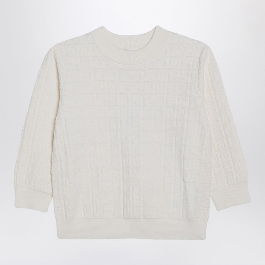 Givenchy Maglione bianco con intarsio 4G