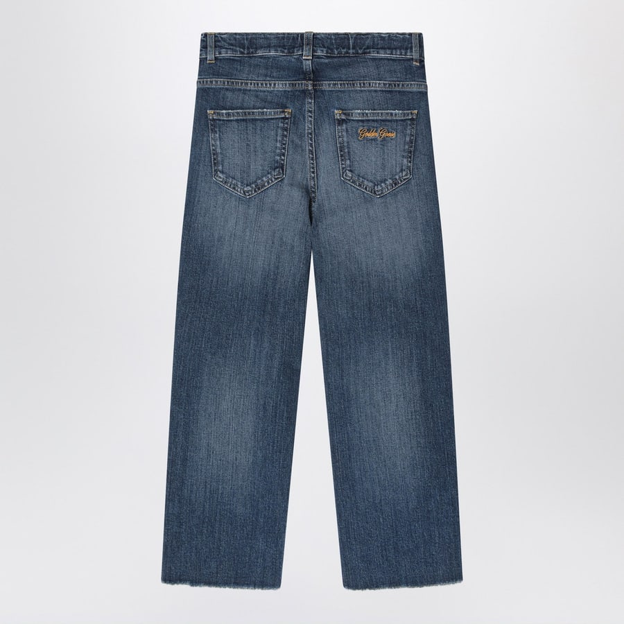 Golden Goose Jeans blu scuro effetto slavato, view 2