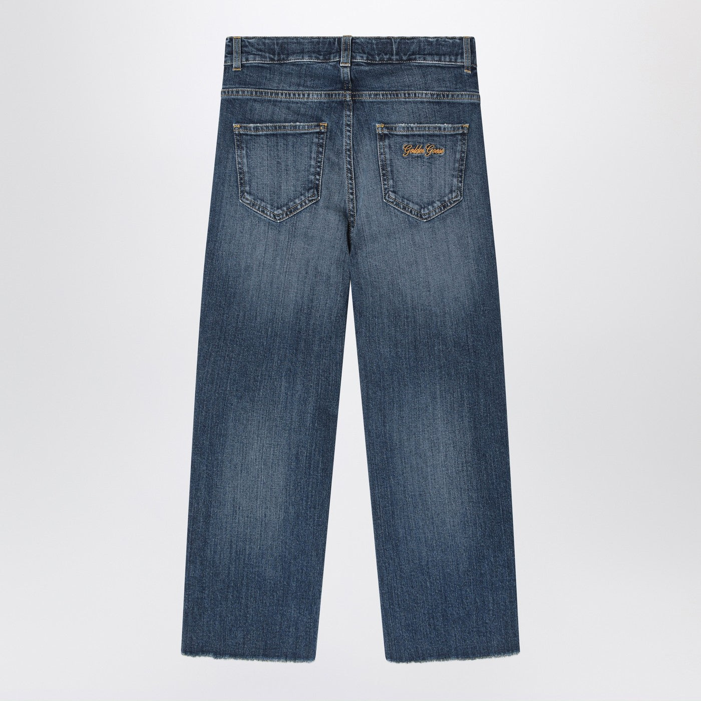Golden Goose Jeans blu scuro effetto slavato, view 2