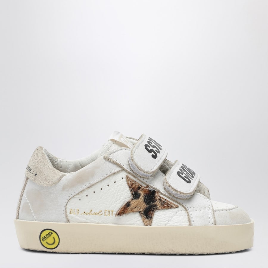 Golden Goose Sneakers Old School bianca con stella leopardata