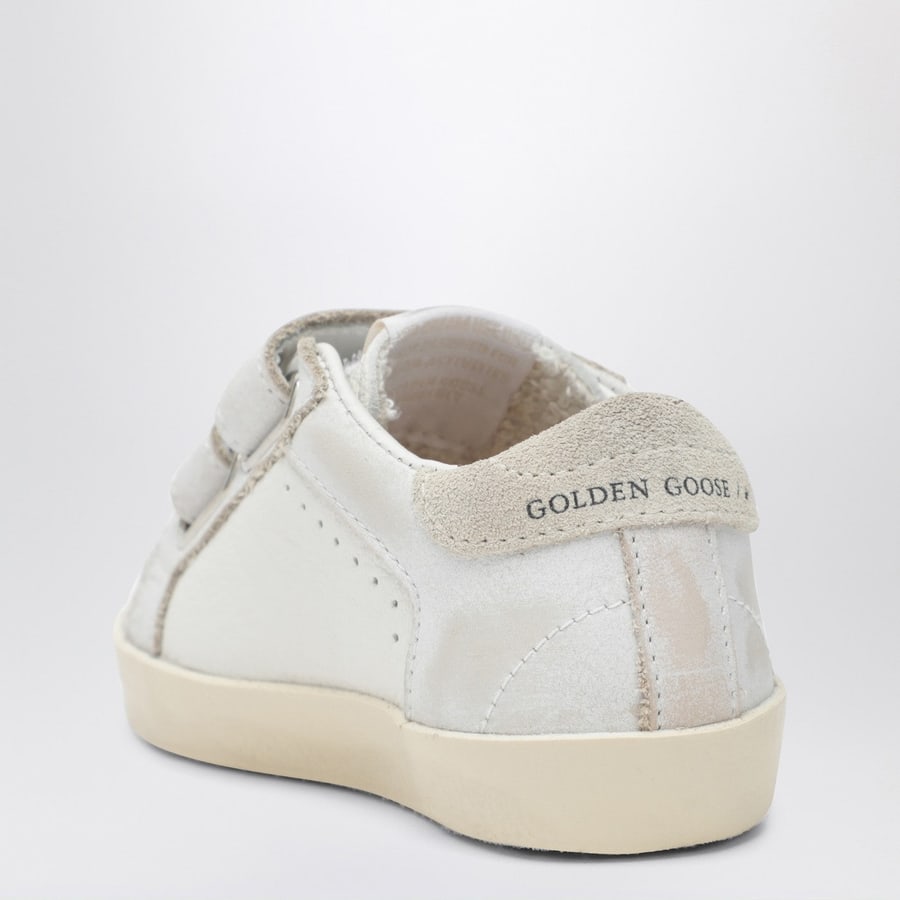 Golden Goose Sneakers Old School bianca con stella leopardata, view 4