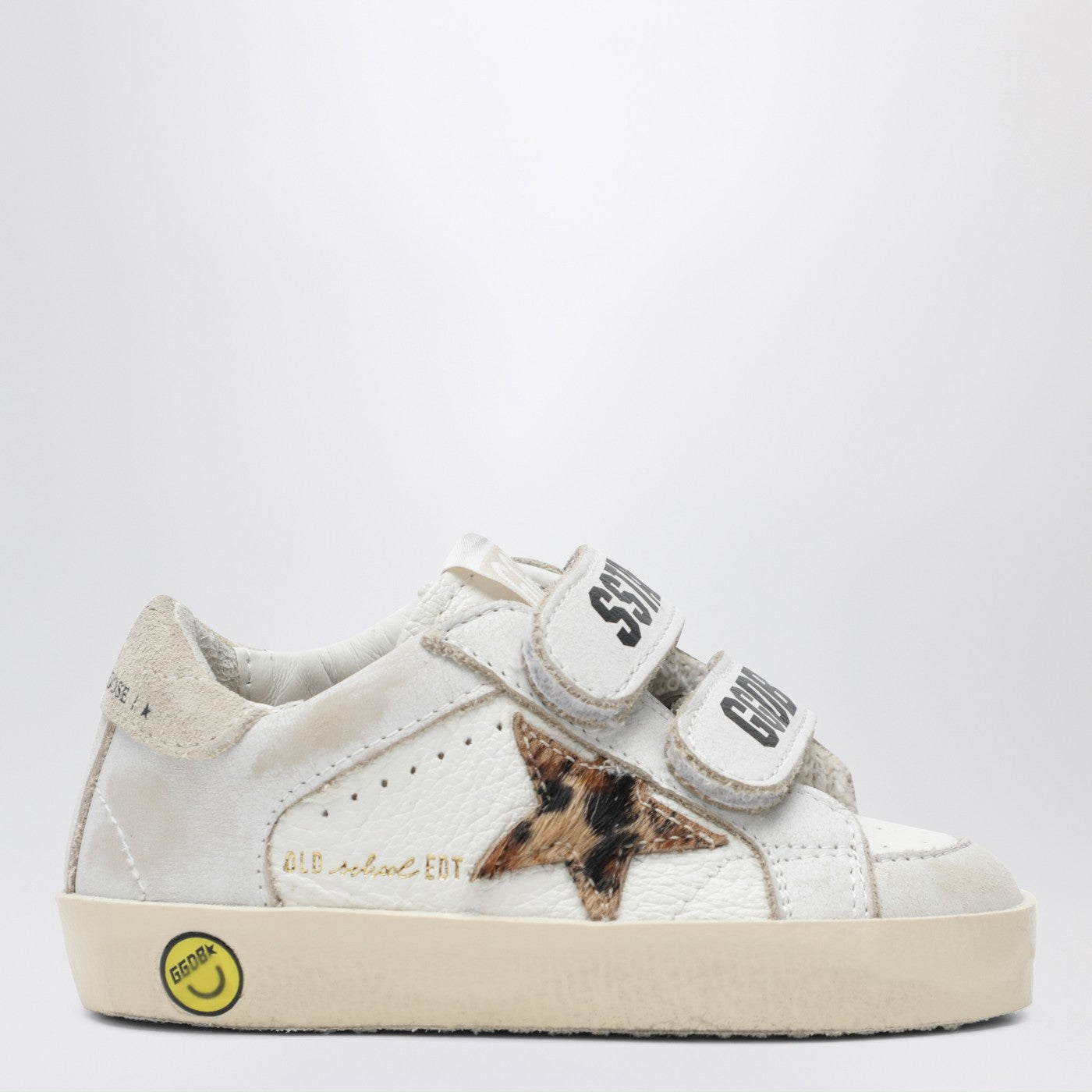 Golden Goose Sneakers Old School bianca con stella leopardata