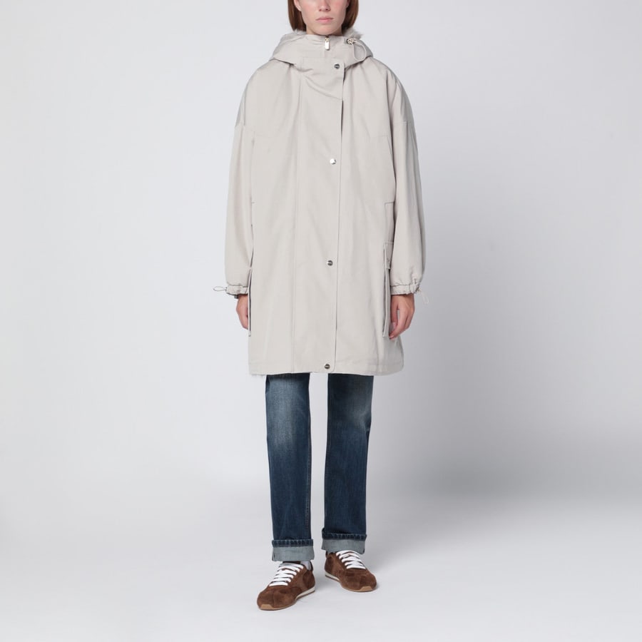 Max Mara Studio Parka beige chiaro in misto cotone