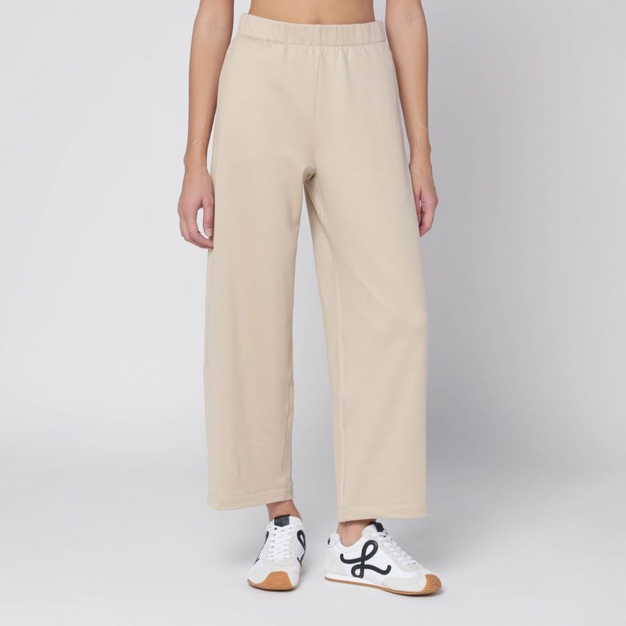 Max Mara Pantalone beige in misto seta