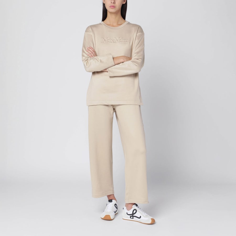 Max Mara Pantalone beige in misto seta, view 2