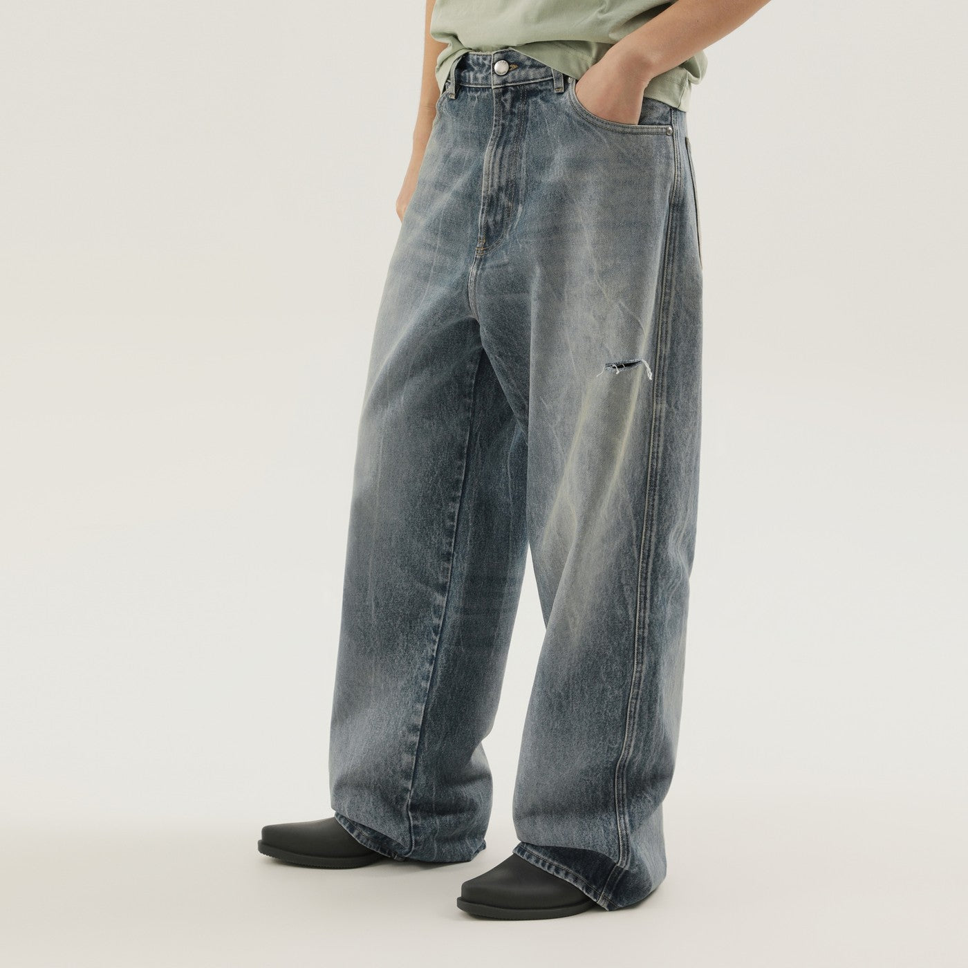 1989 STUDIO Pantaloni Rhodesian in denim blu stone