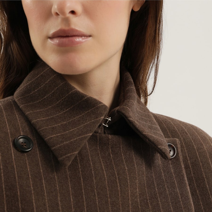 1989 STUDIO Blazer doppiopetto marrone a righe, view 4