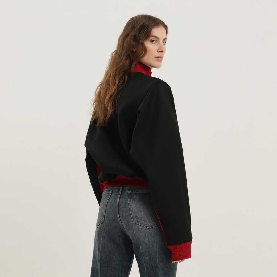 1989 STUDIO Giacca reversibile rossa e nera, view 6