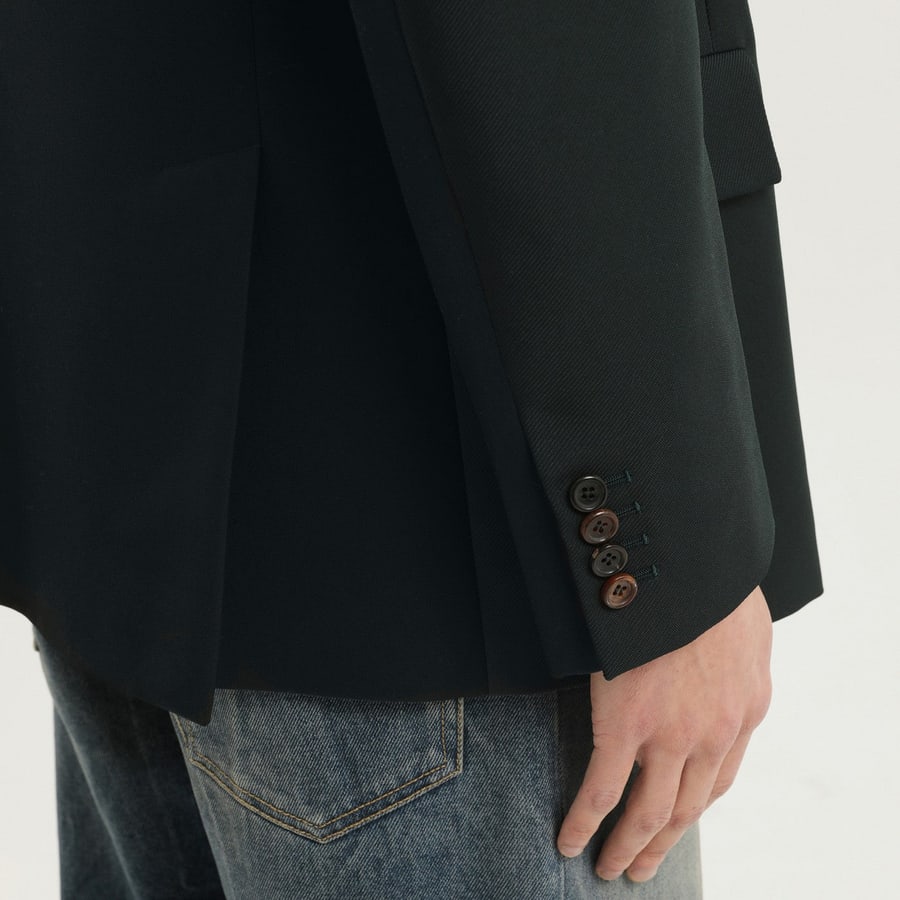 1989 STUDIO Blazer doppiopetto verde scuro, view 4