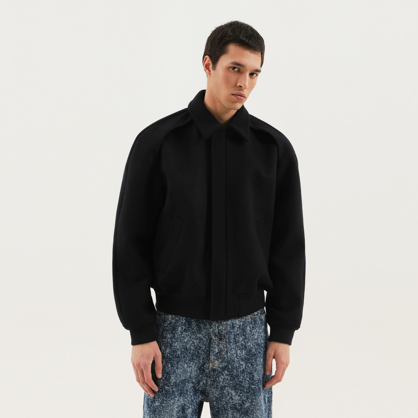 1989 STUDIO Magic bomber in lana blu