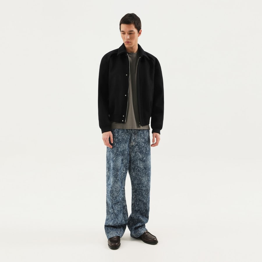 1989 STUDIO Magic bomber in lana blu, view 2