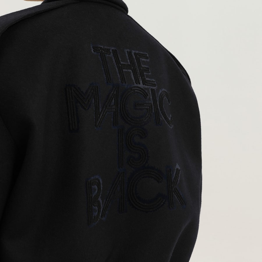 1989 STUDIO Magic bomber in lana blu, view 4