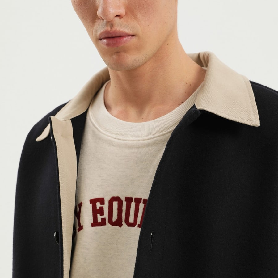 1989 STUDIO Shirt-jacket in lana blu, view 5