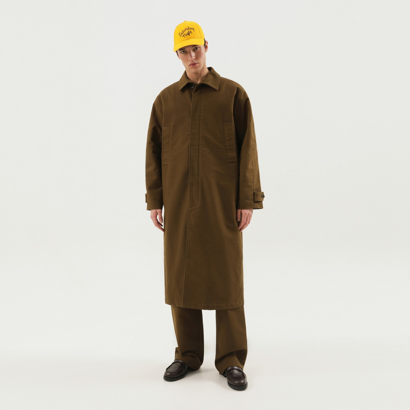 1989 STUDIO Cappotto Mackintosh verde oliva