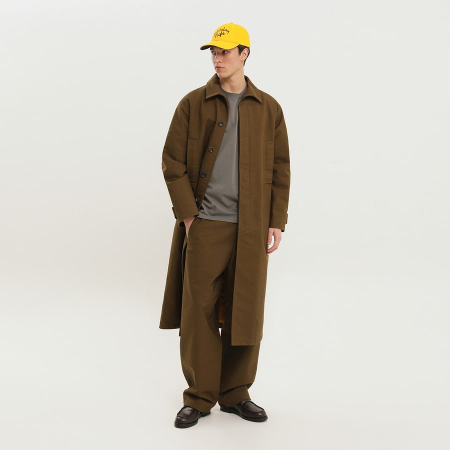 1989 STUDIO Cappotto Mackintosh verde oliva, view 2