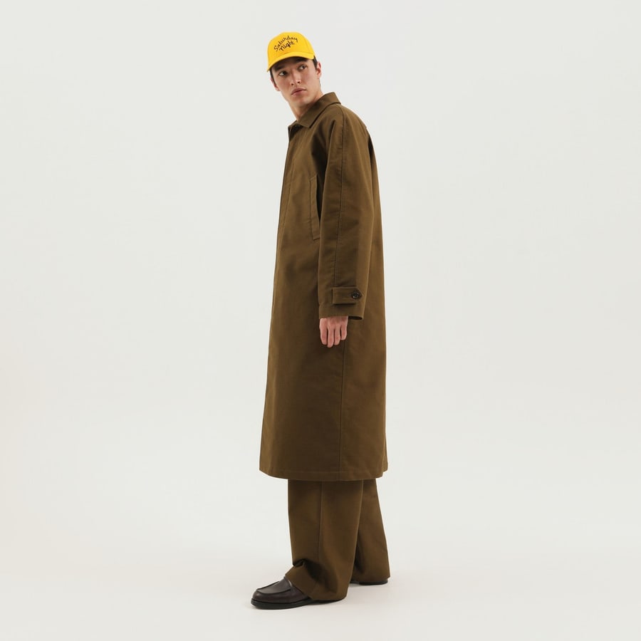 1989 STUDIO Cappotto Mackintosh verde oliva, view 3