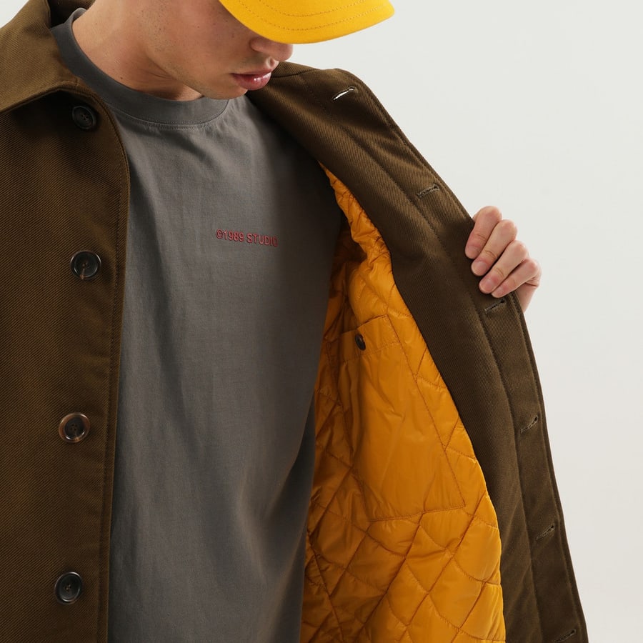 1989 STUDIO Cappotto Mackintosh verde oliva, view 6