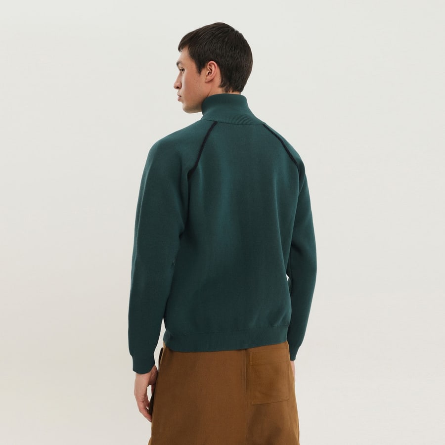 1989 STUDIO Maglione raglan verde scuro, view 3