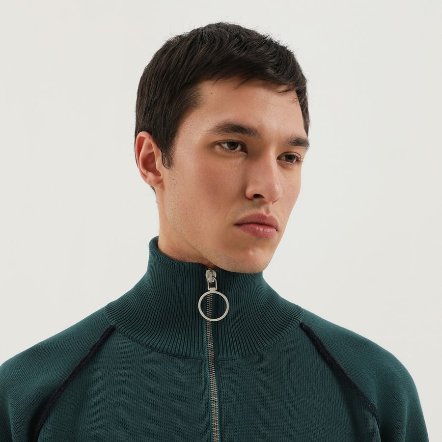 1989 STUDIO Maglione raglan verde scuro, view 4