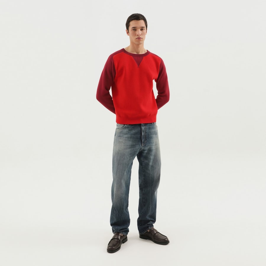 1989 STUDIO Maglione girocollo color block, view 2