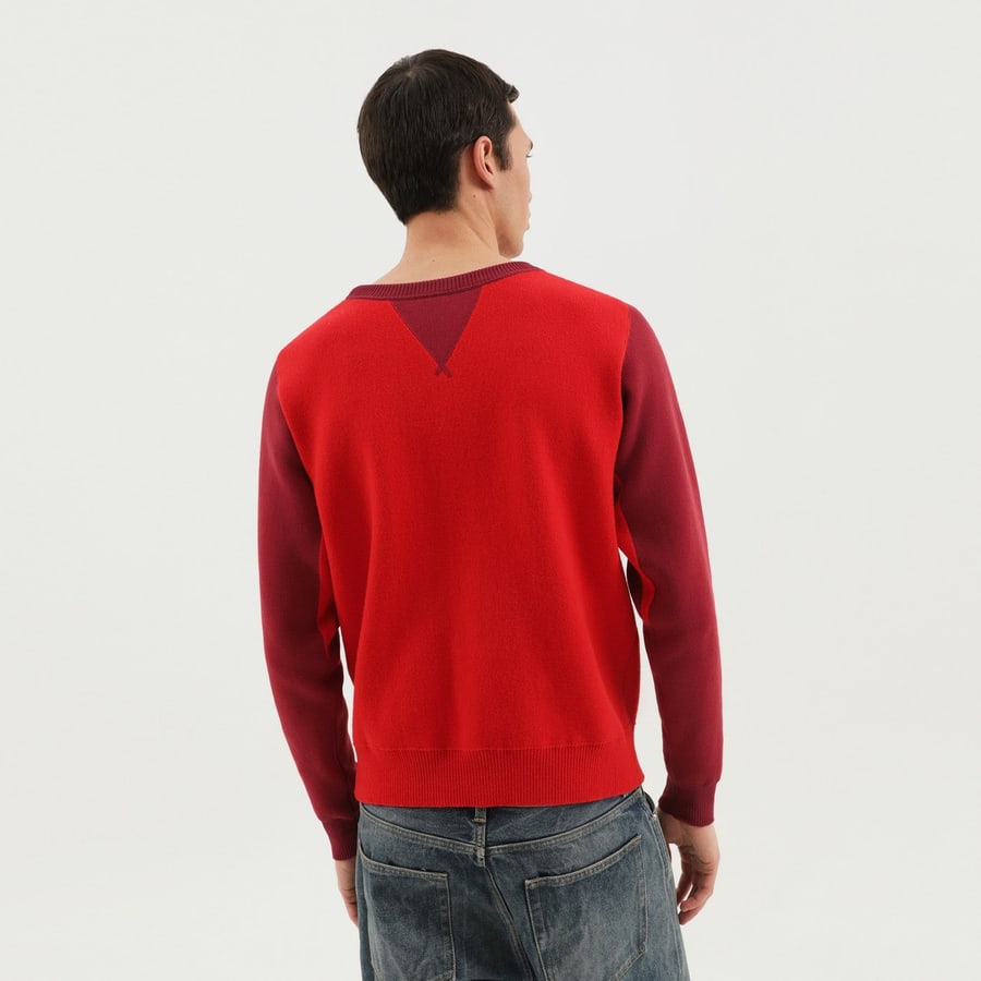 1989 STUDIO Maglione girocollo color block, view 3